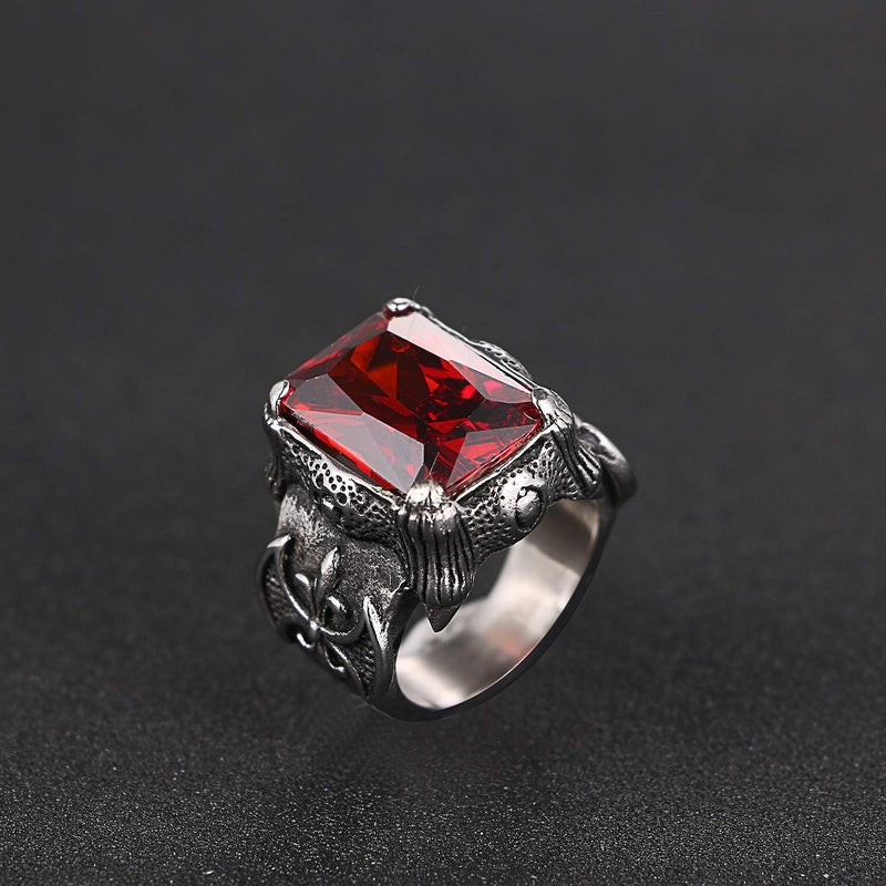 OIDEA Gothic Dragon Claw Ring for Men: Punk Stainless Steel Men's Rings Vintage Signet Statement Ring Cocktail Party Biker Ring Jewelry for Mens Womens, Size 7 - Image 2